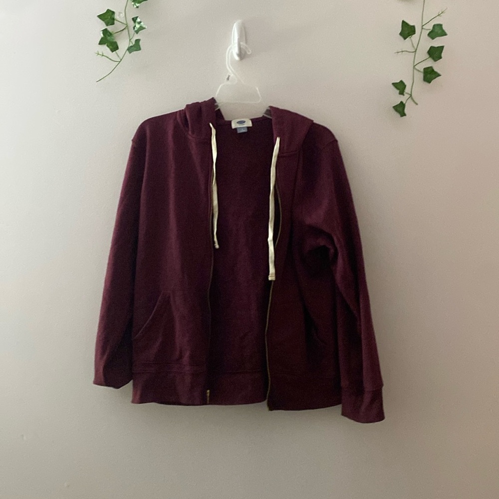 Red zip up hoodie